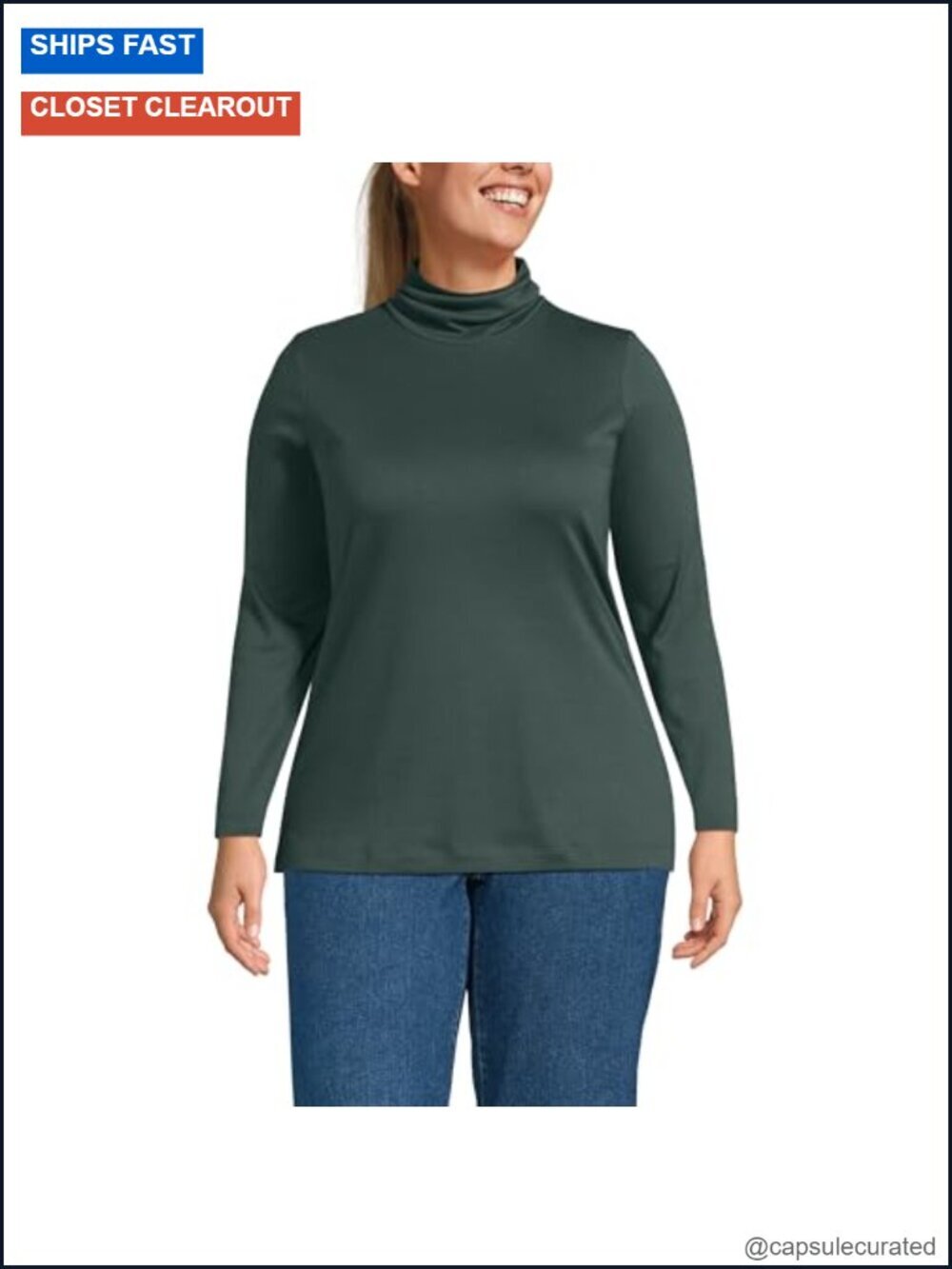 Supima Cotton Fitted Long Sleeve Turtleneck Tunic